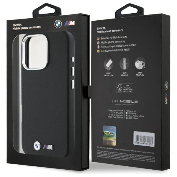 BMW M Edition Kevlar Wrapped Metal iPhone 16 Pro Max Case - Black