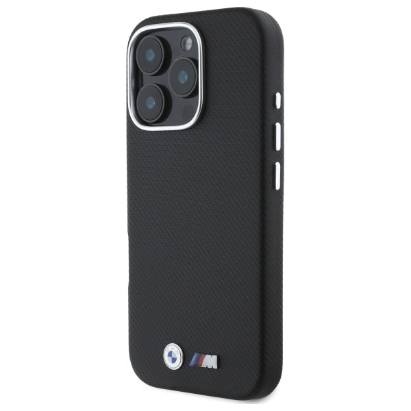 BMW M Edition Kevlar Wrapped Metal iPhone 16 Pro Max Case - Black