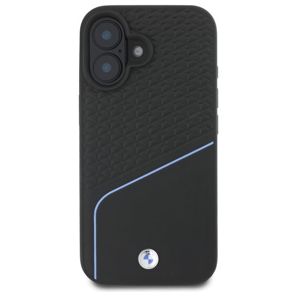 BMW Sign Leather Textured And Line MagSafe iPhone 16 Case - Black