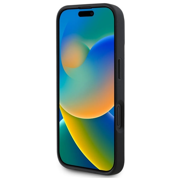 BMW Sign Leather Textured and Line MagSafe Case for iPhone 16 Pro Max - Gray