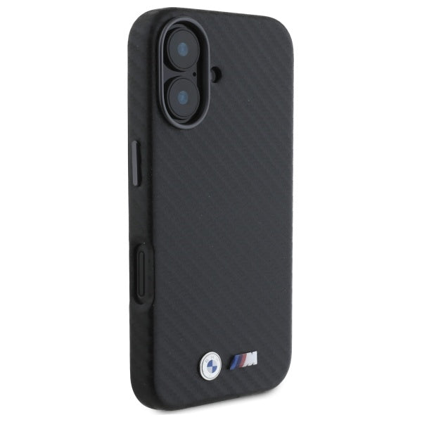 BMW Carbon Wrapped Metal iPhone 16 Case - Black
