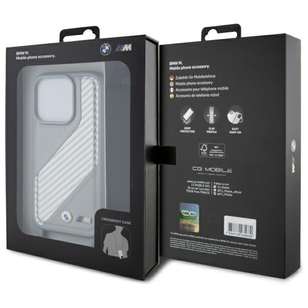 BMW M Edition Carbon Stripe &amp; Strap iPhone 16 Pro Max Case - Gray