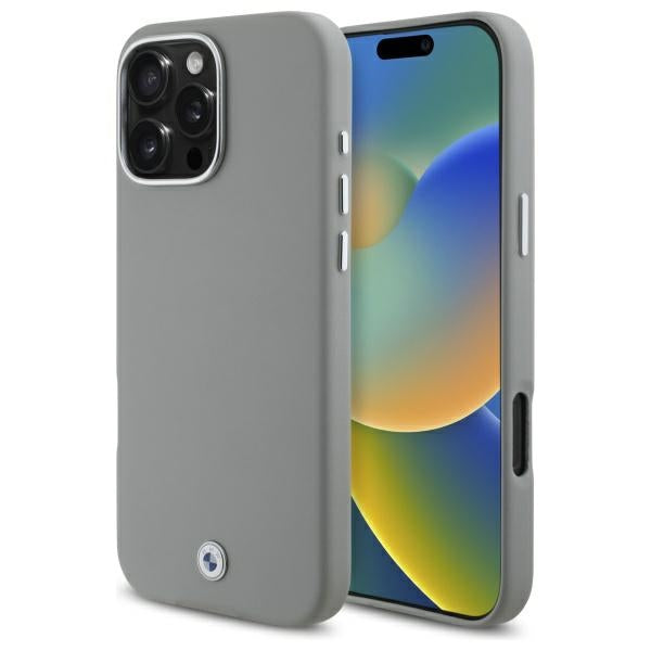 BMW Sign Full Wrapped Metal MagSafe Case for iPhone 16 Pro Max - Gray