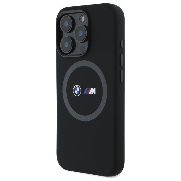 BMW M Silicone Printed Ring MagSafe Case for iPhone 16 Pro Max - Black