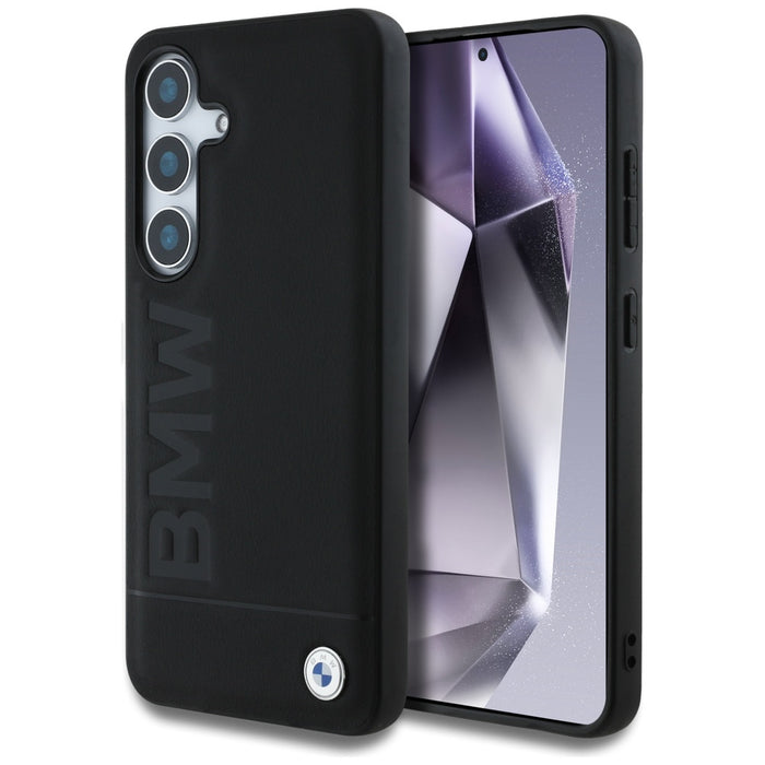 BMW Leather Big Wordmark Case for Samsung Galaxy S25 - Black