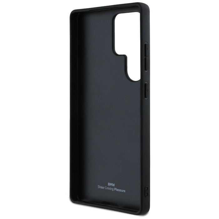BMW Leather Big Wordmark Case for Samsung Galaxy S25 Ultra - Black