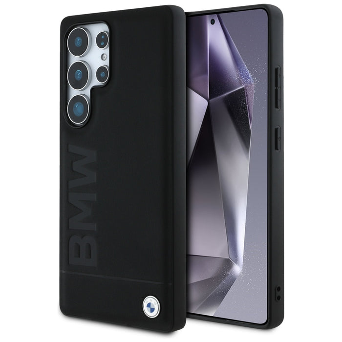BMW Leather Big Wordmark Case for Samsung Galaxy S25 Ultra - Black