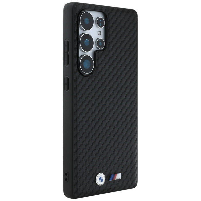 BMW Leather Carbon MagSafe Case for Samsung Galaxy S25 Ultra - Black