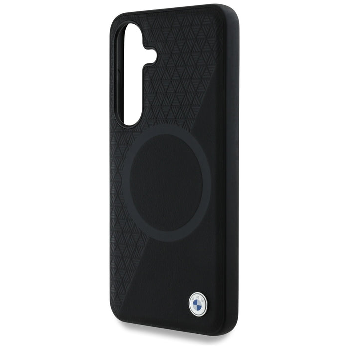 BMW Leather Half Textured MagSafe Case for Samsung Galaxy S25 - Black