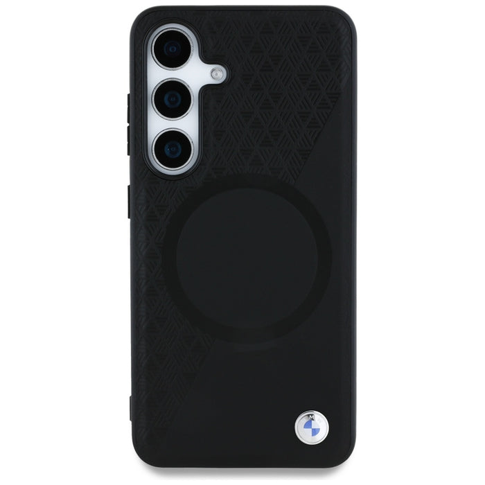 BMW Leather Half Textured MagSafe Case for Samsung Galaxy S25 - Black