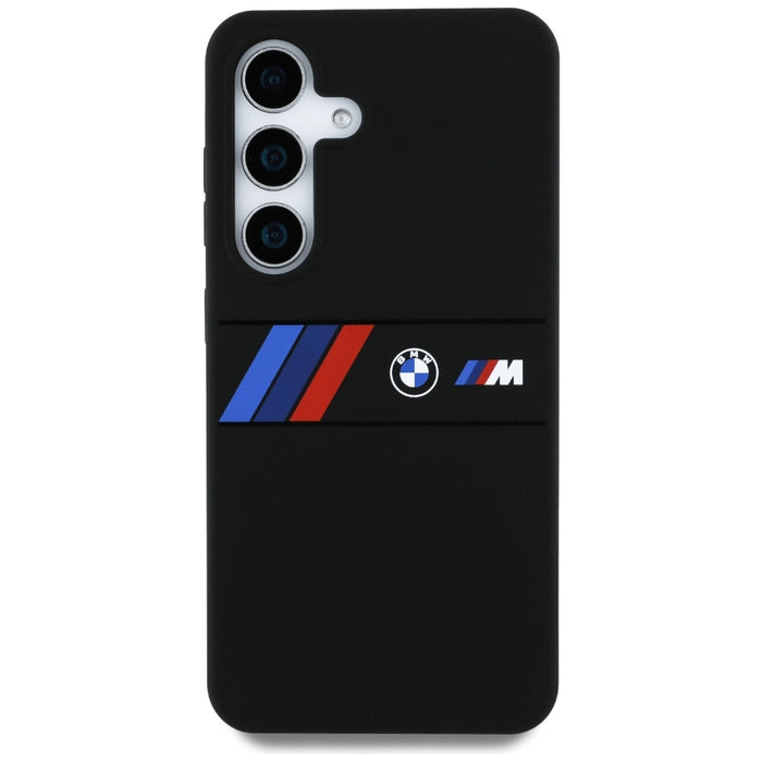 BMW Silicone Middle Tricolor Stripes MagSafe Case for Samsung Galaxy S25 - Black