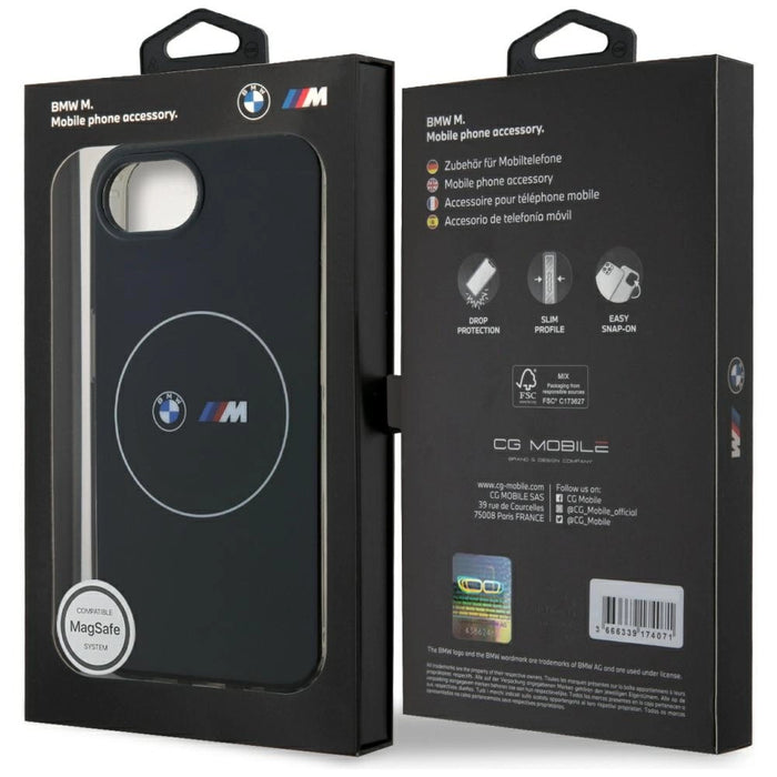 BMW IML Metal White Circle MagSafe iPhone 16e Case - Black