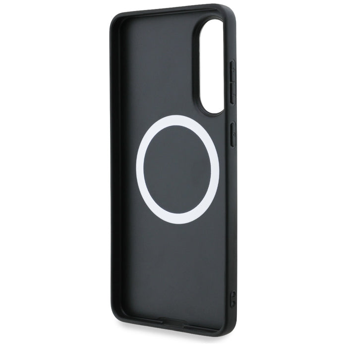 BMW Leather Oversized Stripes MagSafe case for Samsung Galaxy S25 Edge - black