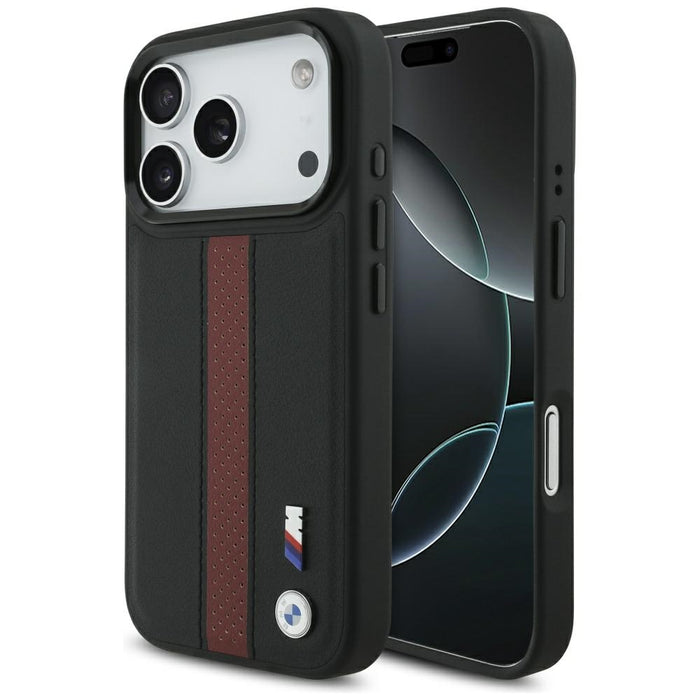 BMW M Perforated Stripe Logo MagSafe Case for iPhone 17 Pro - Red