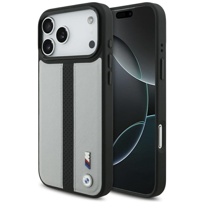 BMW M Perforated Stripe Logo MagSafe Case for iPhone 17 Pro Max - Gray