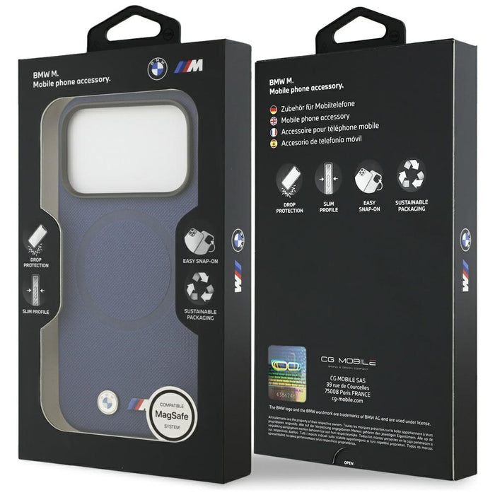 BMW M FW Metal Logo MagSafe Case for iPhone 17 Pro - Navy Blue