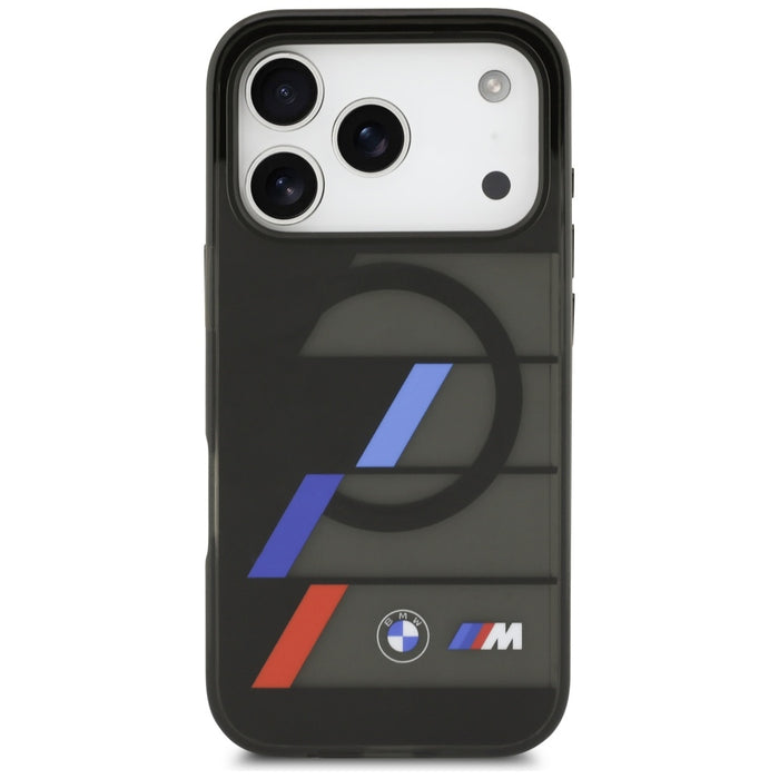 BMW M IML Metal Buttons Tricolor Lines MagSafe Case for iPhone 17 Pro - Black
