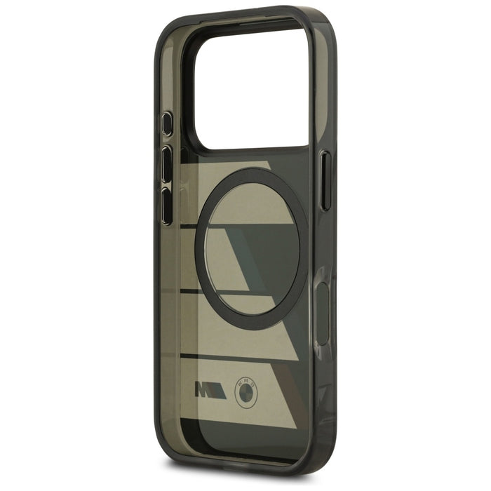 BMW M IML Metal Buttons Tricolor Lines MagSafe Case for iPhone 17 Pro - Black