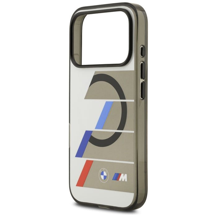 BMW M IML Metal Buttons Tricolor Lines MagSafe Case for iPhone 17 Pro Max - Gray