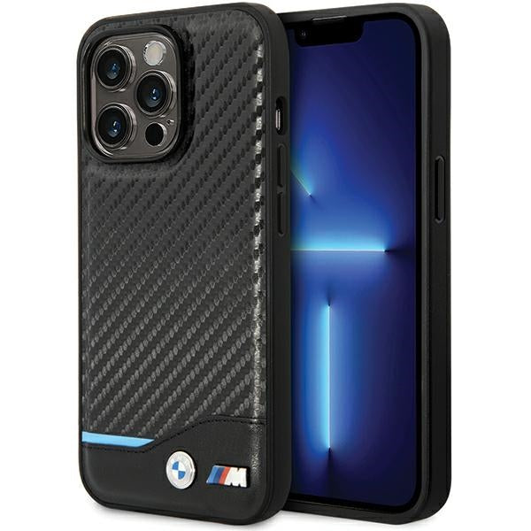 BMW Leather Carbon Case for iPhone 13 Pro Max - Black