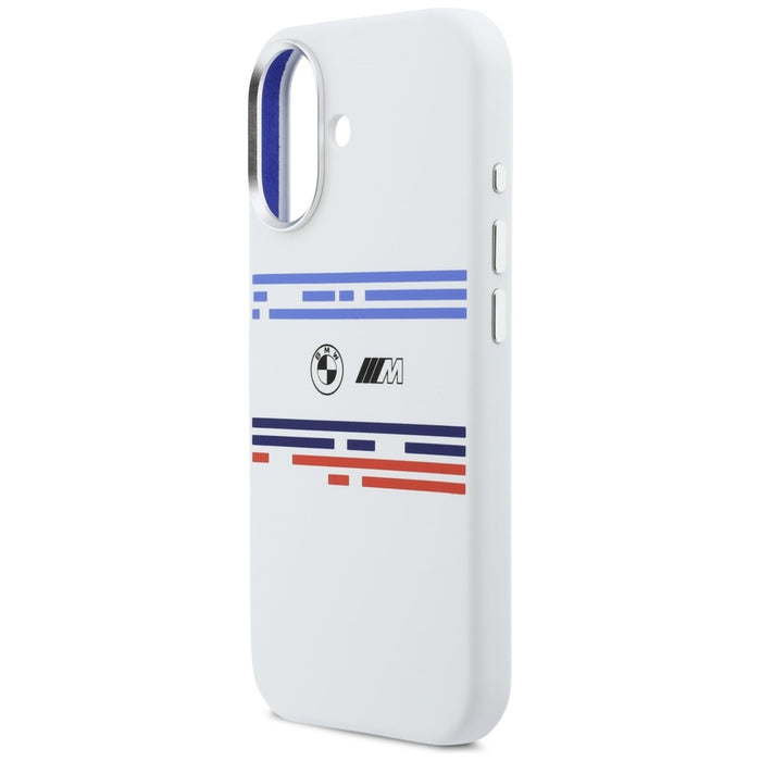 BMW M Silicon Horizontal Line MagSafe Case for iPhone 17 - White