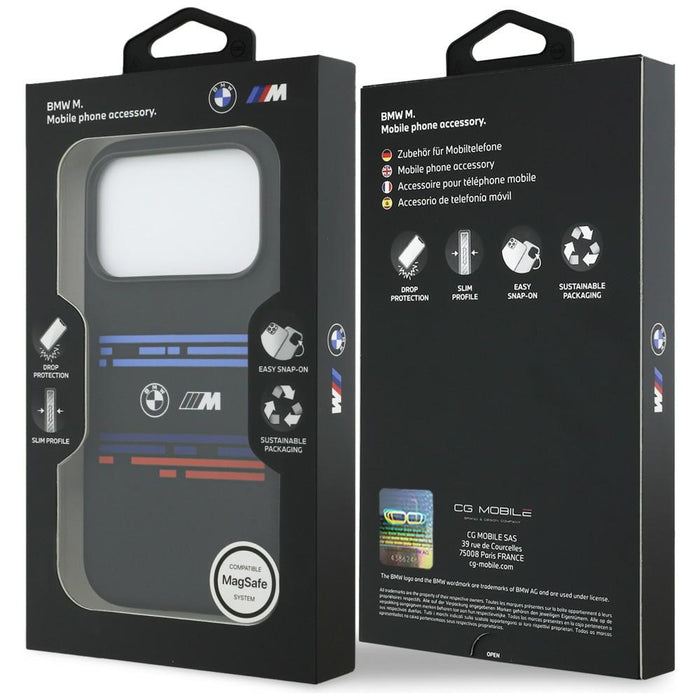 BMW M Silicon Horizontal Line MagSafe Case for iPhone 17 Pro - Black