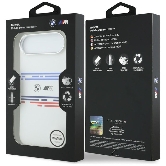 BMW M Silicon Horizontal Line MagSafe Case for iPhone Air - White