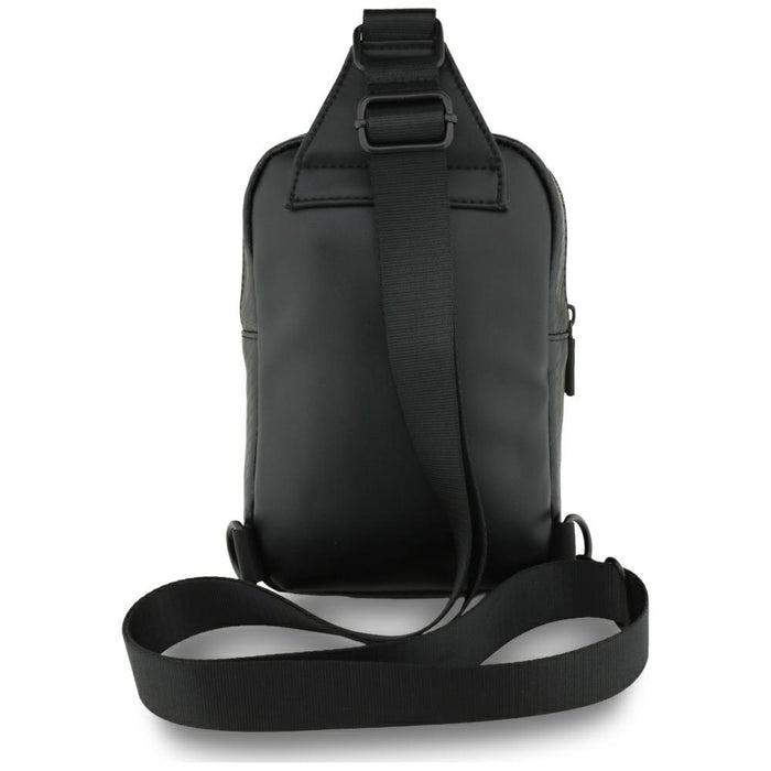 BMW Carbon Pocket &amp; Metal Logo Crossbody Phone Bag - Black