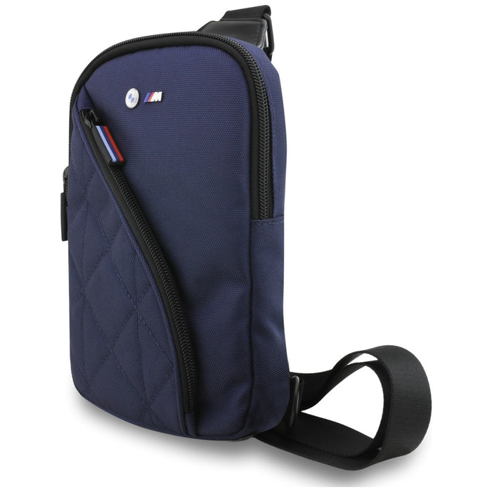 BMW Nylon Pocket &amp; Metal Logo Crossbody Phone Bag - Navy Blue