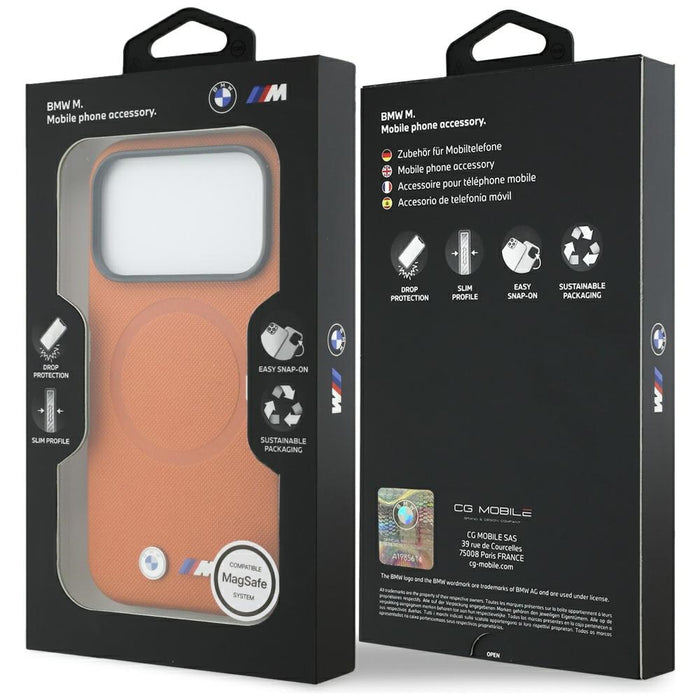 BMW M FW Metal Logo MagSafe Case for iPhone 17 Pro Max - Orange