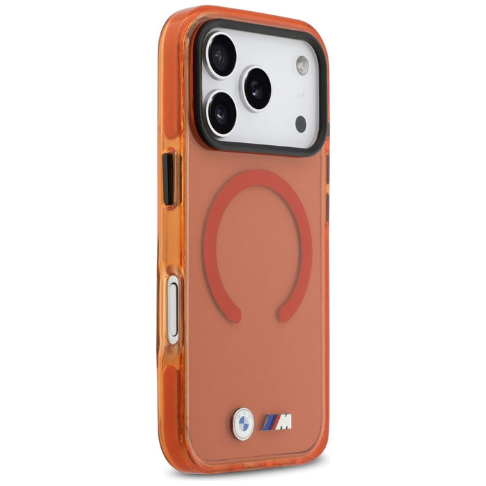 BMW M IML Shockproof Metal Logos MagSafe Case for iPhone 17 Pro - Pro Orange