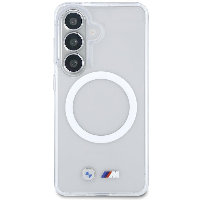 BMW IML Shockproof Metal Logo MagSafe Case for Samsung Galaxy S26 - Transparent