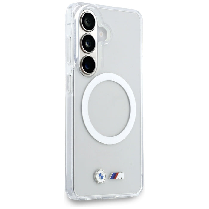BMW IML Shockproof Metal Logo MagSafe Case for Samsung Galaxy S26 - Transparent