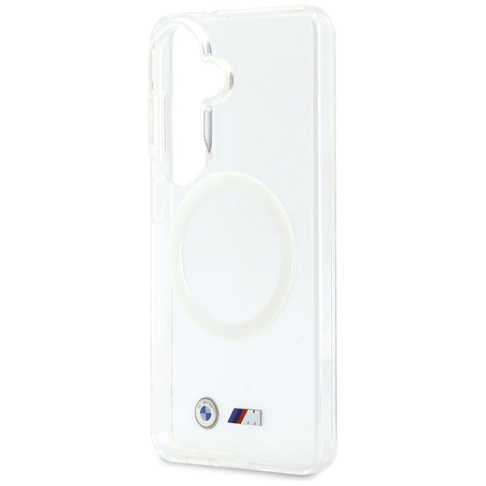 BMW IML Shockproof Metal Logo MagSafe Case for Samsung Galaxy S26 - Transparent