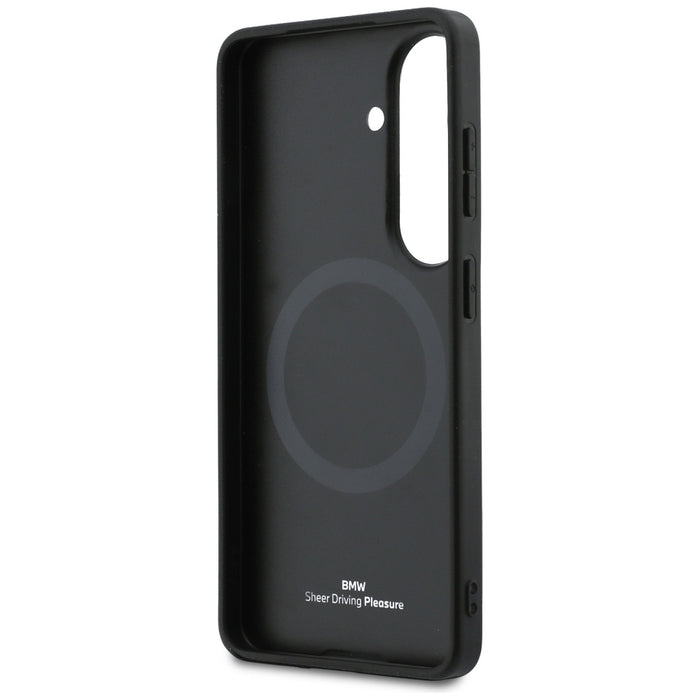 BMW Leather Hot Stamp MagSafe Case for Samsung Galaxy S26 Plus - Black
