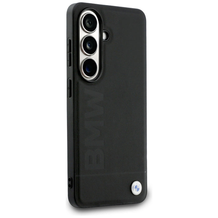 BMW Leather Hot Stamp MagSafe Case for Samsung Galaxy S26 Plus - Black