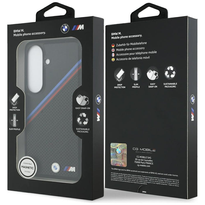 BMW Tricolor Metal Logo MagSafe Case for Samsung Galaxy S26 - Black