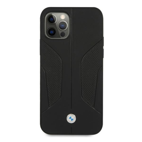 BMW Leather Perforated Sides Case for iPhone 12 Pro Max - Black