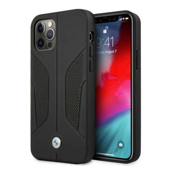 BMW Leather Perforated Sides Case for iPhone 12 Pro Max - Black