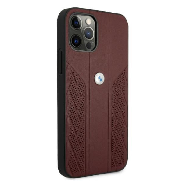 BMW Leather Curve Perforate Case for iPhone 12 / iPhone 12 Pro - Red