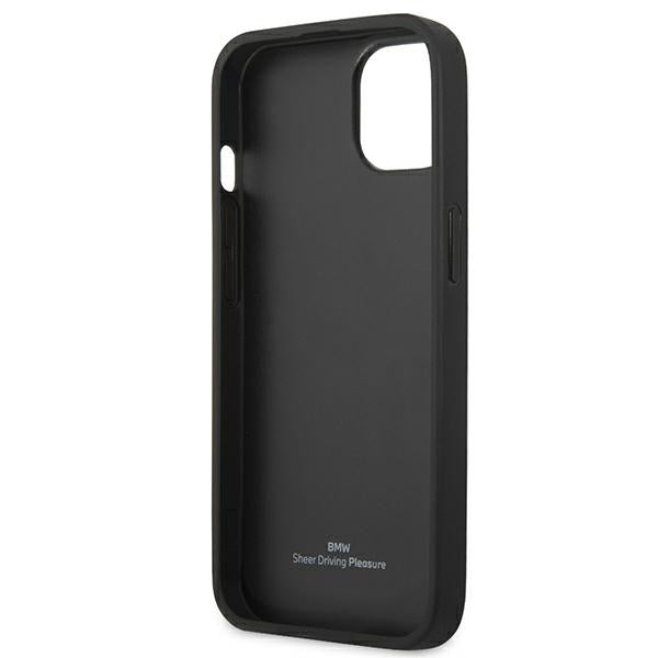 BMW Leather Curve Perforate Case for iPhone 13 - Red