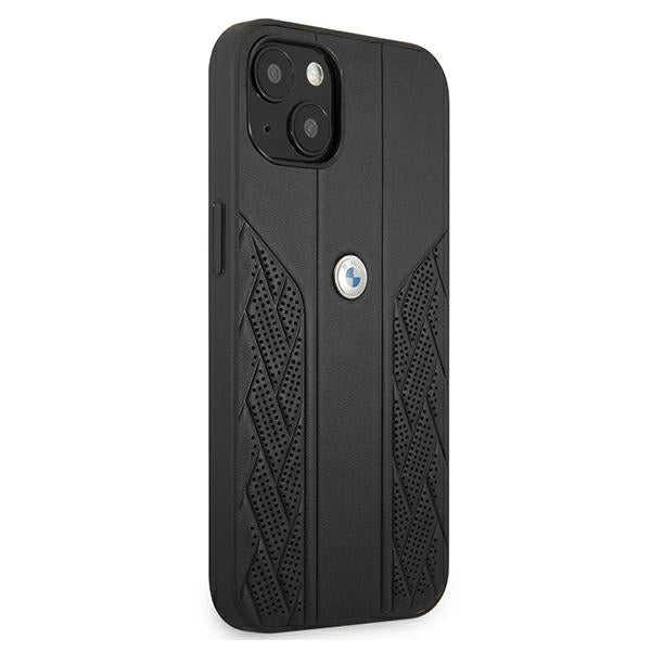 BMW Leather Curve Perforate Case for iPhone 13 mini - Black
