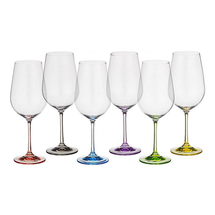 GLASS FOR RED WINE 350 ML 6 PCS RAINBOW BOHEMIA