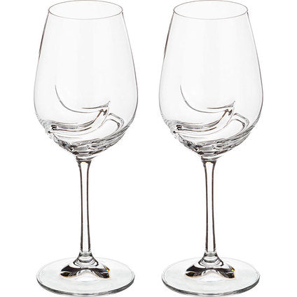 RED WINE GLASS 350ML 2PCS TURBULENCE BOHEMIA