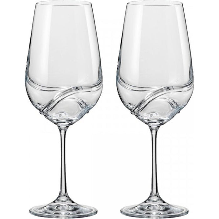 RED WINE GLASS 550ML 2PCS TURBULENCE BOHEMIA