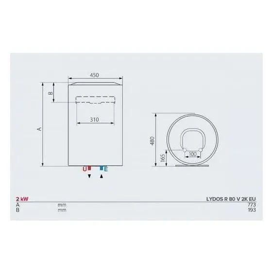 Boiler ARISTON LYDOS R 80 V 2K EU (3201896) - Вертикални<<<Бойлери<<<Климатизация/Отопление<<<TechnoMix