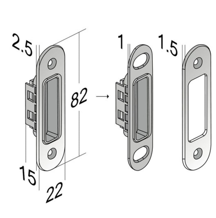 MAGNETIC LOCK CARTRIDGE FORTYNGRB MATT CHROME