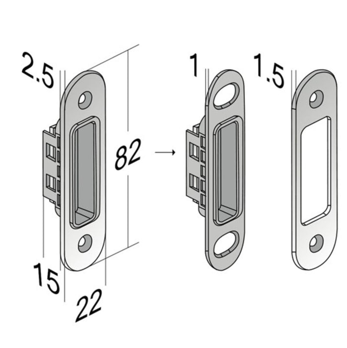 MAGNETIC LOCK WC FORTY NG RB MATT CHROME