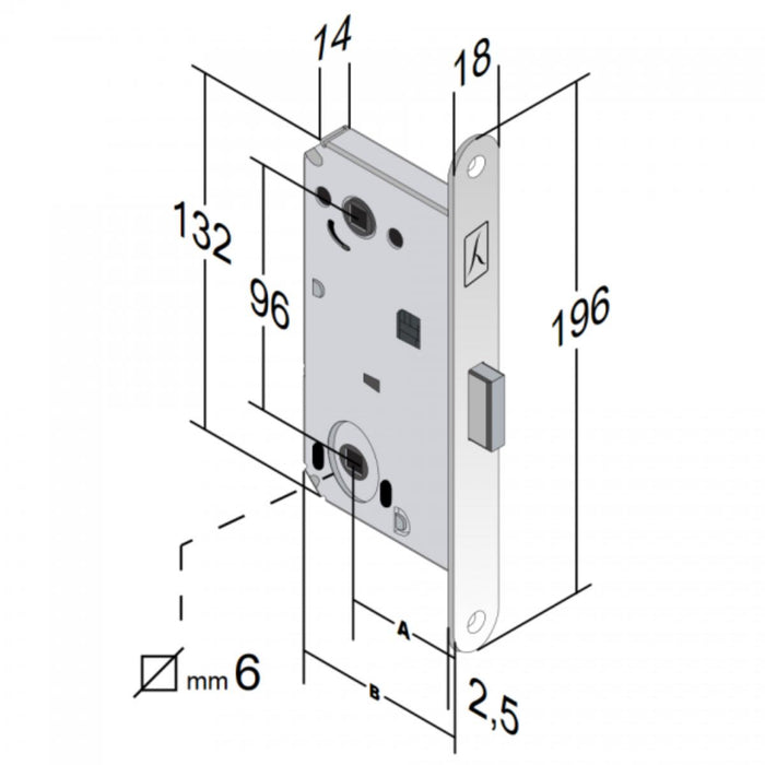 MAGNETIC LOCK WC FORTY NG RB MATT CHROME