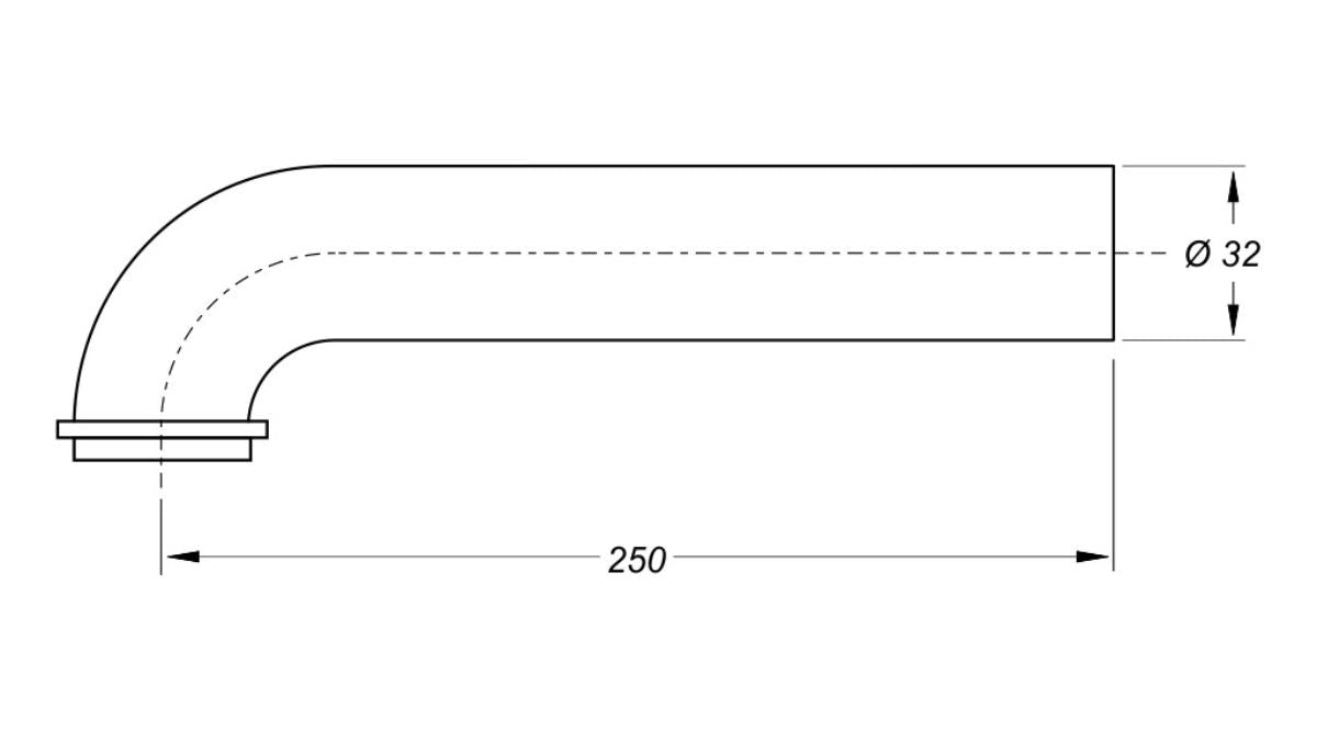 EXTENSION FOR SYPHON 25 CM F32 ELBOW BERT